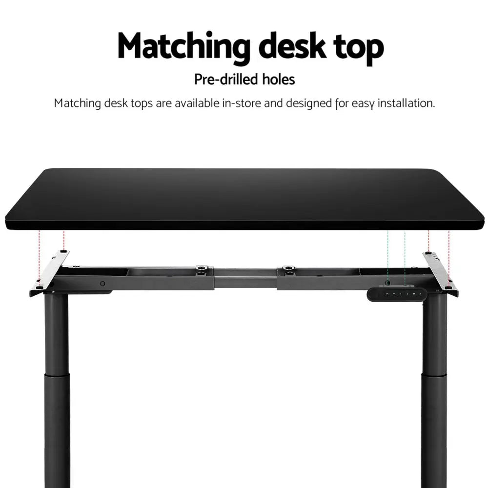Artiss Standing Desk Frame Only Dual Motor Motorised Adjustable 125KG Load Black Chez Guru