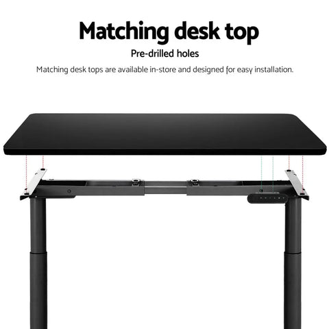 Artiss Standing Desk Frame Only Dual Motor Motorised Adjustable 125KG Load Black Chez Guru