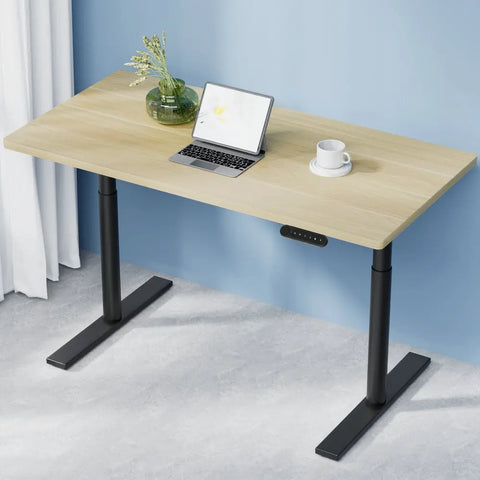 Artiss Standing Desk Motorised Electric Dual Motor White Oak 120CM Chez Guru