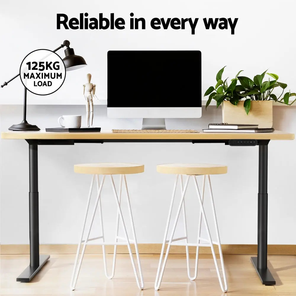 Artiss Standing Desk Motorised Electric Dual Motor White Oak 140CM Chez Guru
