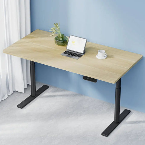 Artiss Standing Desk Motorised Electric Dual Motor White Oak 140CM Chez Guru