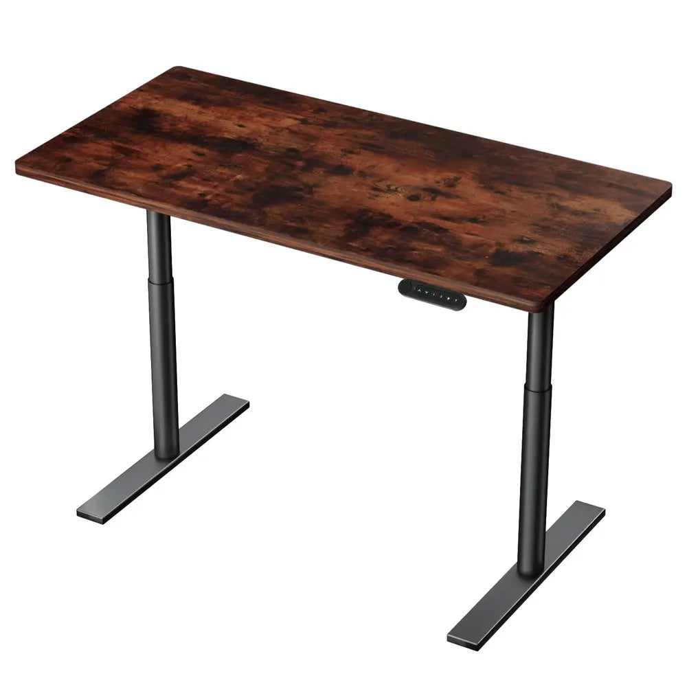 Artiss Standing Desk Motorised Electric Dual Motor Rustic Brown 120CM Chez Guru