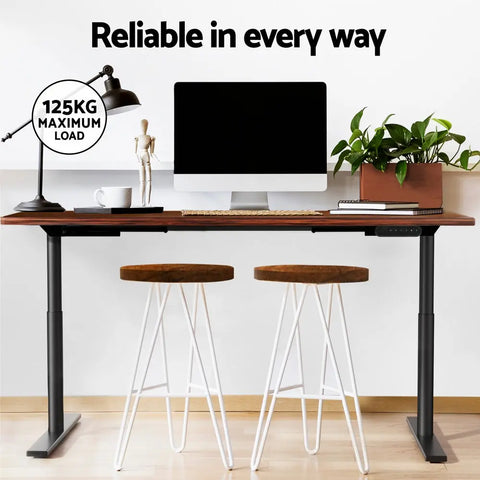 Artiss Standing Desk Motorised Electric Dual Motor Rustic Brown 140CM Chez Guru