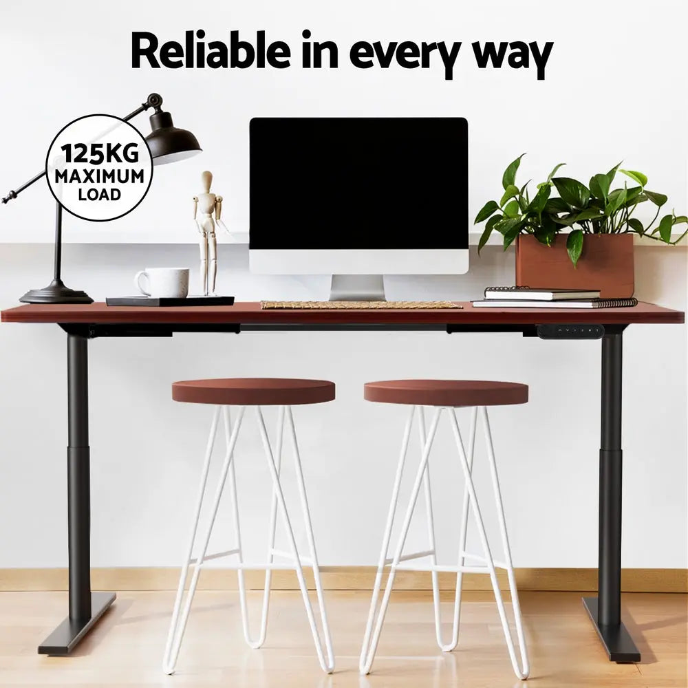 Artiss Standing Desk Motorised Electric Dual Motor Walnut 120CM Chez Guru
