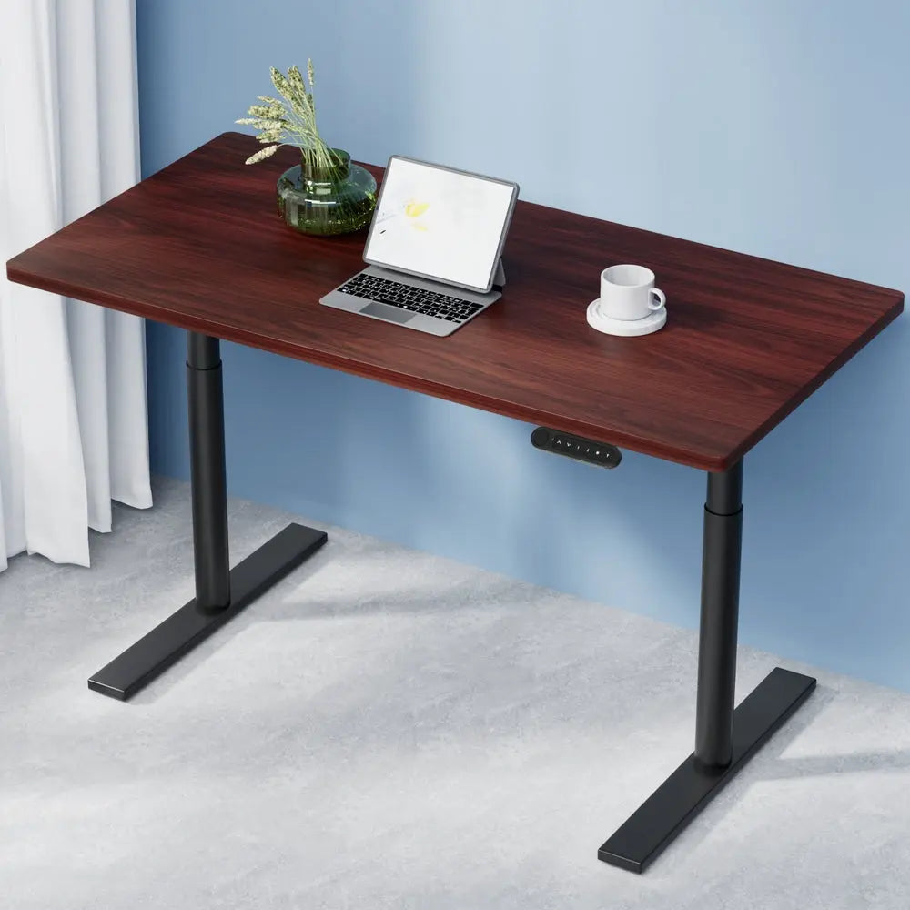 Artiss Standing Desk Motorised Electric Dual Motor Walnut 120CM Chez Guru