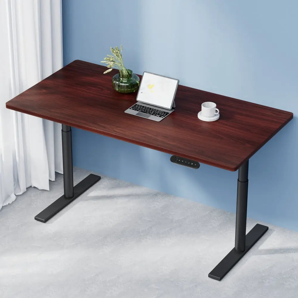 Artiss Standing Desk Motorised Electric Dual Motor Walnut 140CM Chez Guru