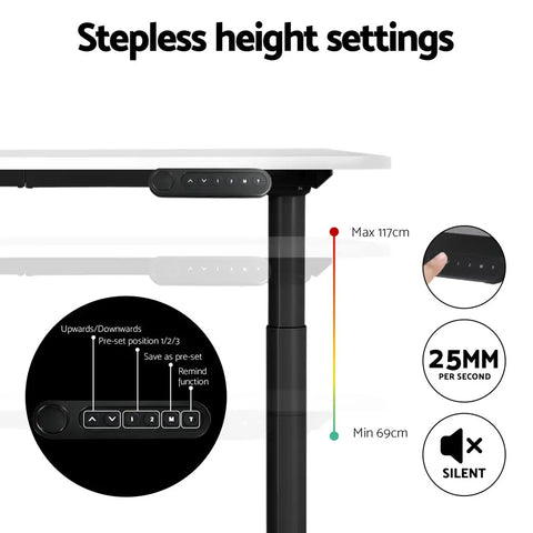 Artiss Standing Desk Motorised Electric Dual Motor White 140CM Chez Guru
