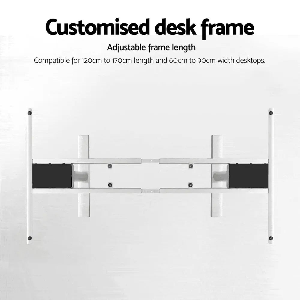 Artiss Standing Desk Frame Only Dual Motor Motorised Adjustable 125KG Load White Chez Guru