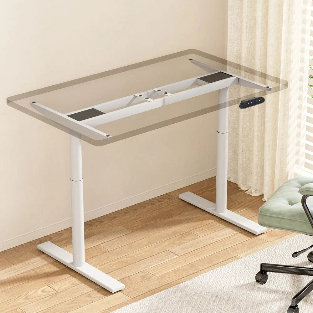Artiss Standing Desk Frame Only Dual Motor Motorised Adjustable 125KG Load White Chez Guru