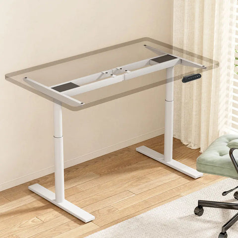 Artiss Standing Desk Frame Only Dual Motor Motorised Adjustable 125KG Load White Chez Guru