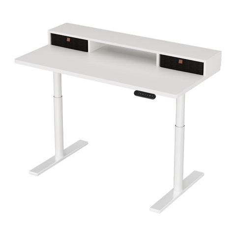 Artiss Electric Standing Desk with Storage Rack Shelf Drawers White 120CM Chez Guru