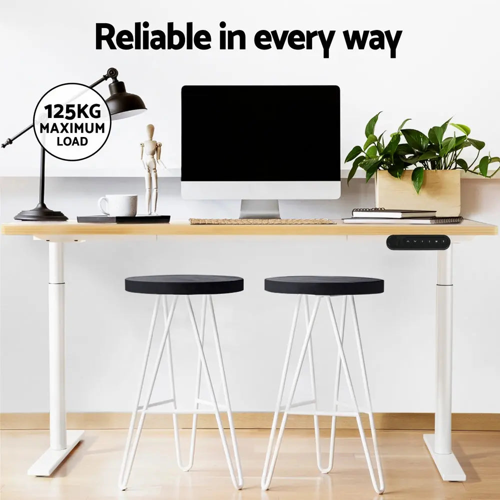 Artiss Standing Desk Motorised Electric Dual Motor 120CM White Oak Chez Guru