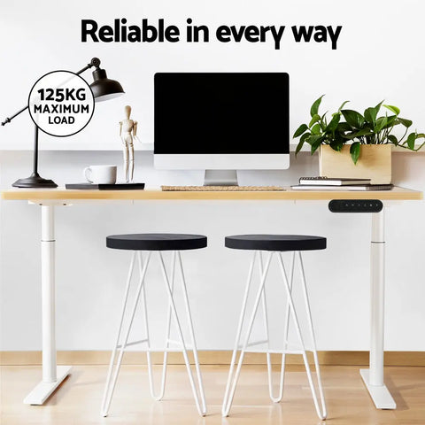 Artiss Standing Desk Motorised Electric Dual Motor 120CM White Oak Chez Guru
