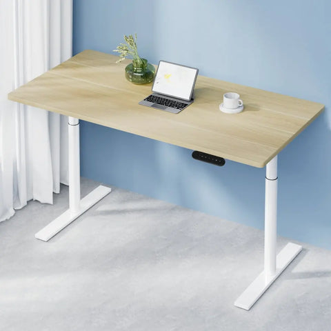 Artiss Standing Desk Motorised Electric Dual Motor 140CM White Oak Chez Guru