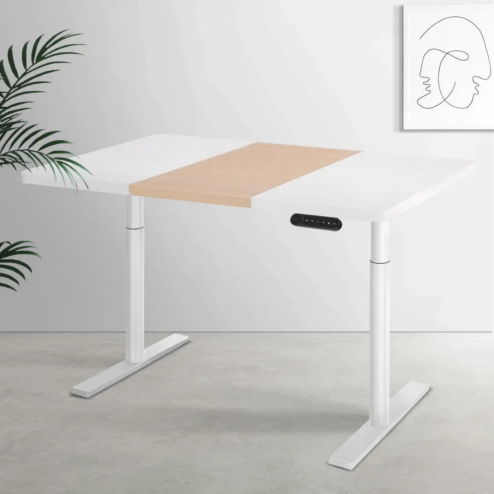 Artiss Standing Desk Motorised Electric Dual Motor Splice White Pine 120CM Chez Guru