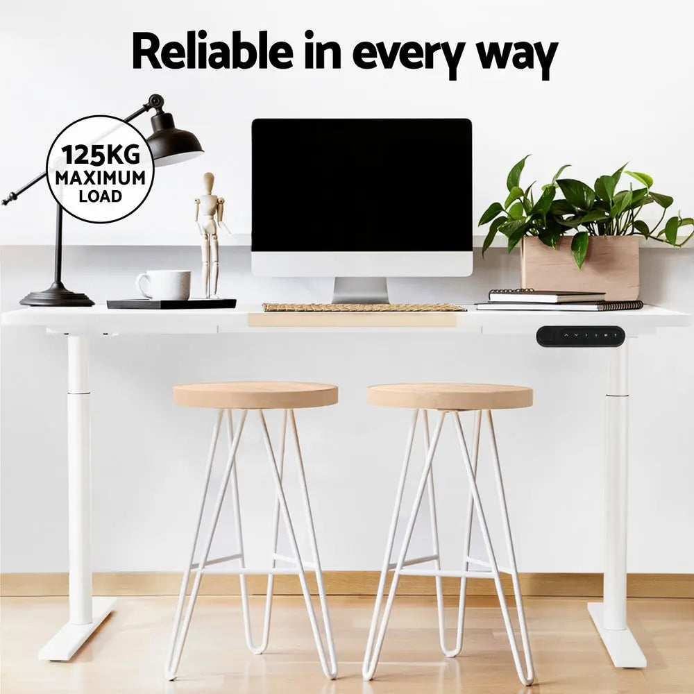 Artiss Standing Desk Motorised Electric Dual Motor Splice White Pine 120CM Chez Guru