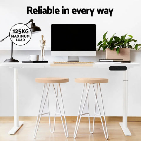 Artiss Standing Desk Motorised Electric Dual Motor Splice White Pine 120CM Chez Guru