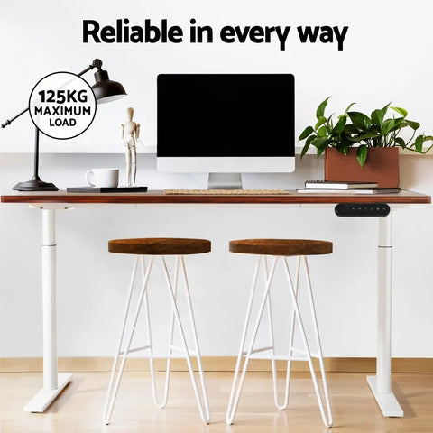 Artiss Standing Desk Motorised Electric Dual Motor 120CM Rustic Brown Chez Guru