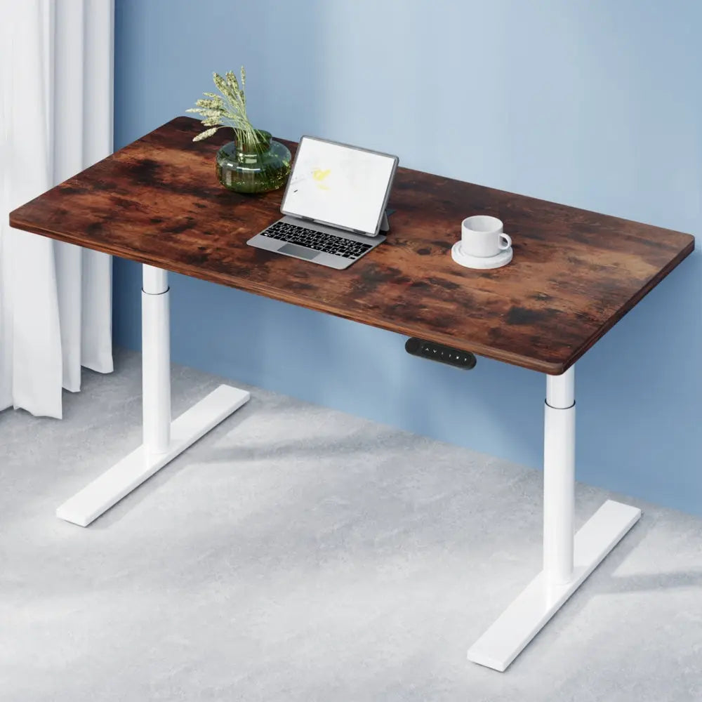 Artiss Standing Desk Motorised Electric Dual Motor 120CM Rustic Brown Chez Guru