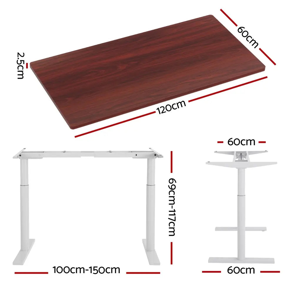 Artiss Standing Desk Motorised Electric Dual Motor 120CM Walnut Chez Guru