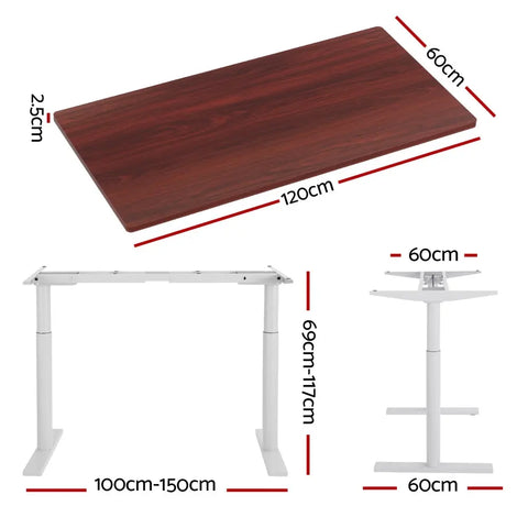 Artiss Standing Desk Motorised Electric Dual Motor 120CM Walnut Chez Guru