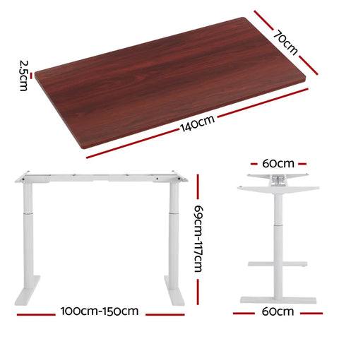Artiss Standing Desk Motorised Electric Dual Motor 140CM Walnut Chez Guru