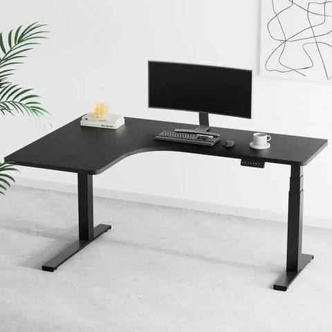Artiss Standing Desks L-shape Motorised 160CM Black Chez Guru