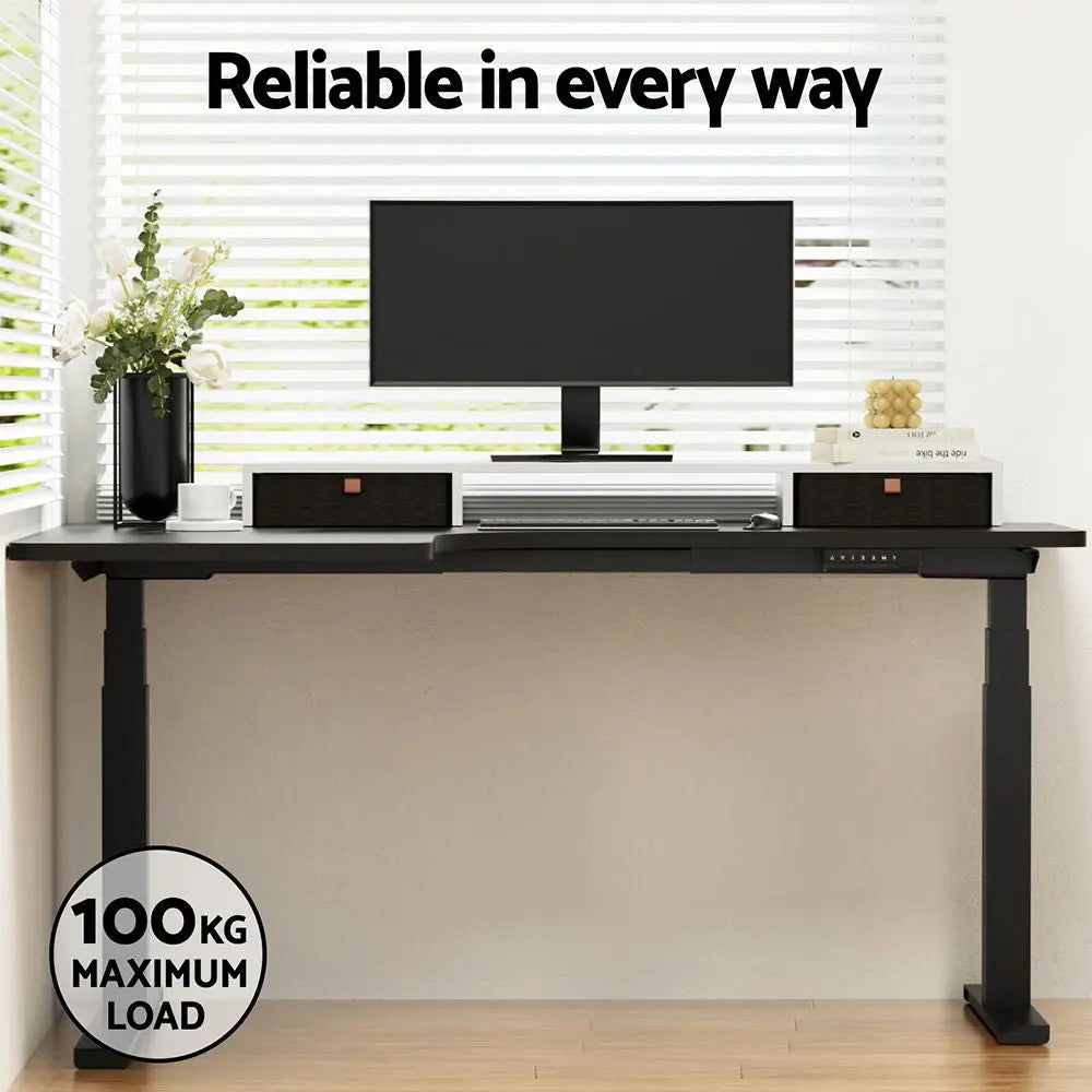 Artiss Standing Desks L-shape Motorised 160CM Black Chez Guru