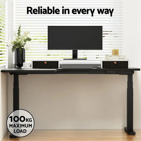 Artiss Standing Desks L-shape Motorised 160CM Black Chez Guru