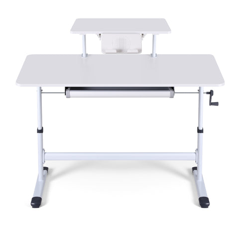 Artiss Manual Standing Desk Height Adjustable Workstation Computer Desks Study 120CM White