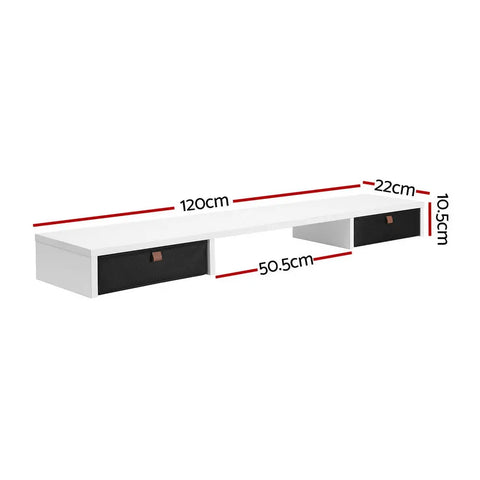 Artiss Standing Desk Desktop Storage Rack Shelf Removable Bookshelf Drawer 120cm Chez Guru