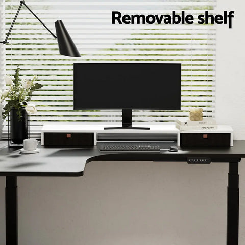 Artiss Standing Desk Desktop Storage Rack Shelf Removable Bookshelf Drawer 120cm Chez Guru