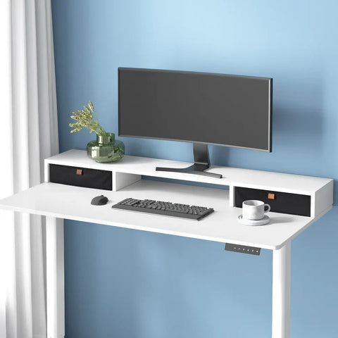 Artiss Standing Desk Desktop Storage Rack Shelf Removable Bookshelf Drawer 120cm Chez Guru