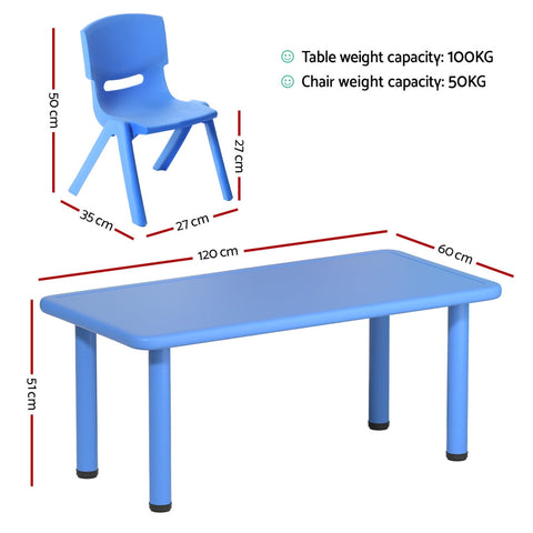 Keezi 9PCS Kids Table and Chairs Set Children Study Desk Furniture Plastic 8 Chairs Chez Guru