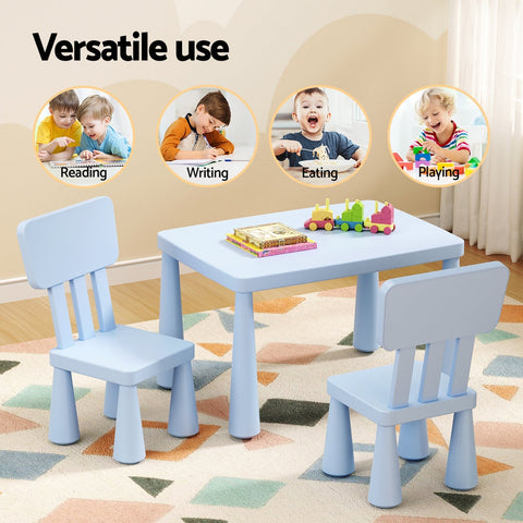 1 Keezi Kids Table and 2 Chairs Set Blue Chez Guru