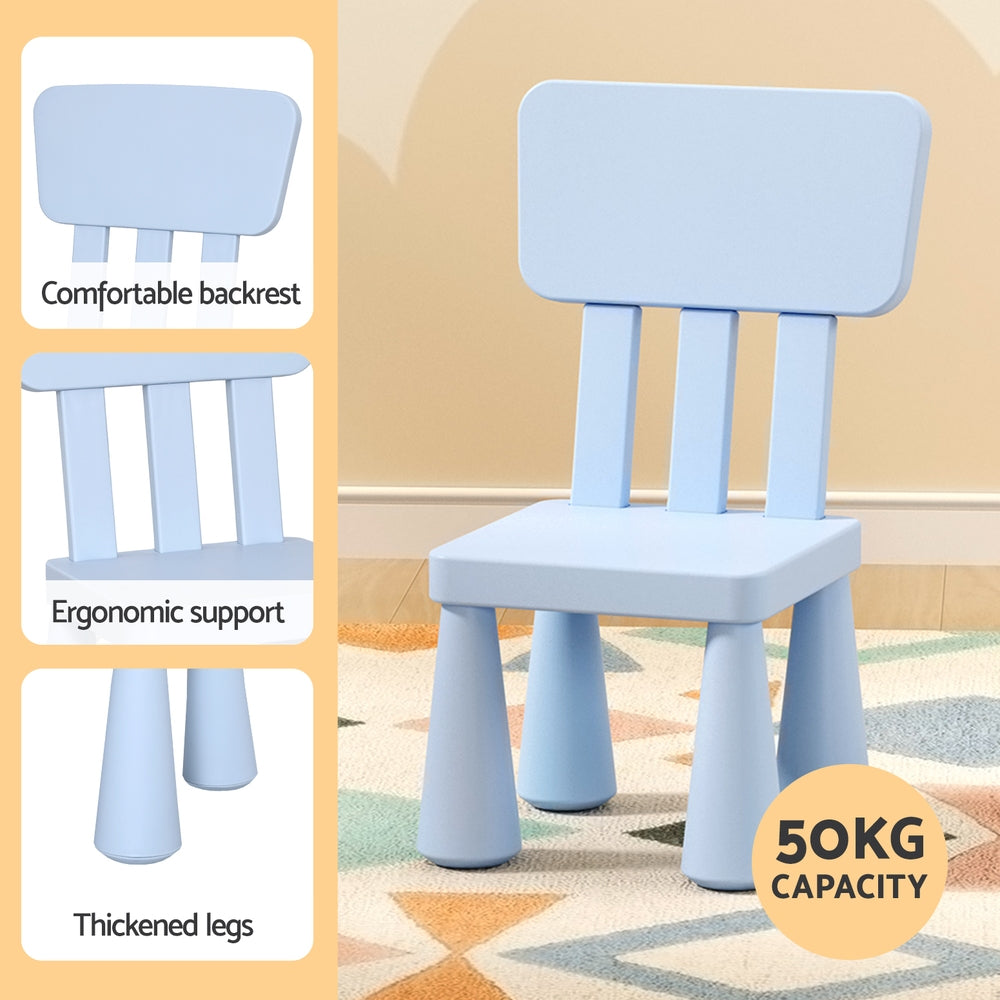 1 Keezi Kids Table and 2 Chairs Set Blue Chez Guru