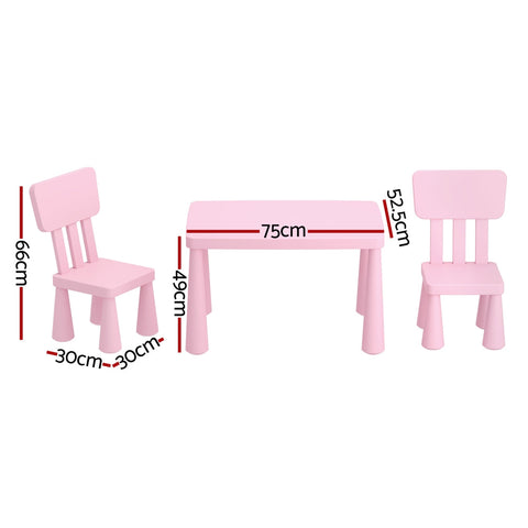 1 Keezi Kids Table and 2 Chairs Set Pink Chez Guru