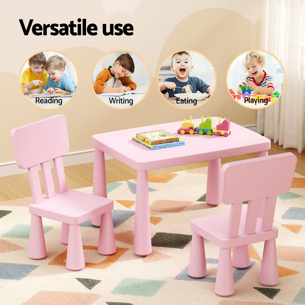 1 Keezi Kids Table and 2 Chairs Set Pink Chez Guru