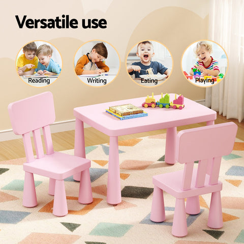 1 Keezi Kids Table and 2 Chairs Set Pink Chez Guru