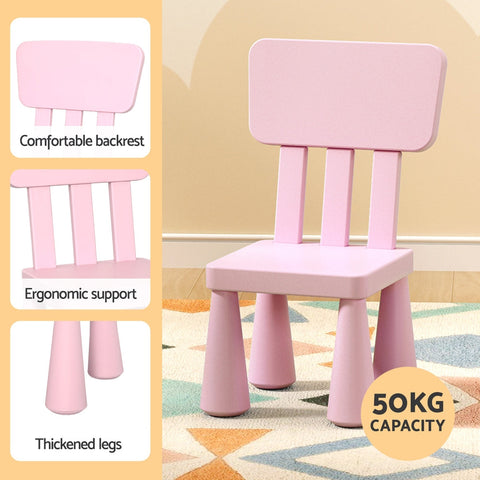 1 Keezi Kids Table and 2 Chairs Set Pink Chez Guru