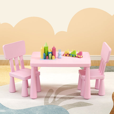 1 Keezi Kids Table and 2 Chairs Set Pink Chez Guru