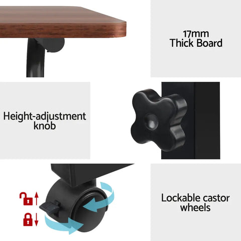 Artiss Laptop Desk Table Adjustable 60CM Dark Wood Chez Guru
