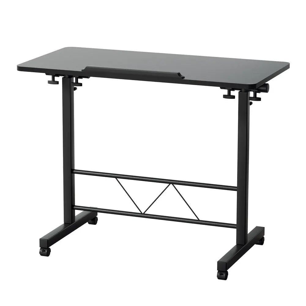 Artiss Laptop Desk Table Height Adjustable Wooden Bed Side Tables 80CM Black Chez Guru