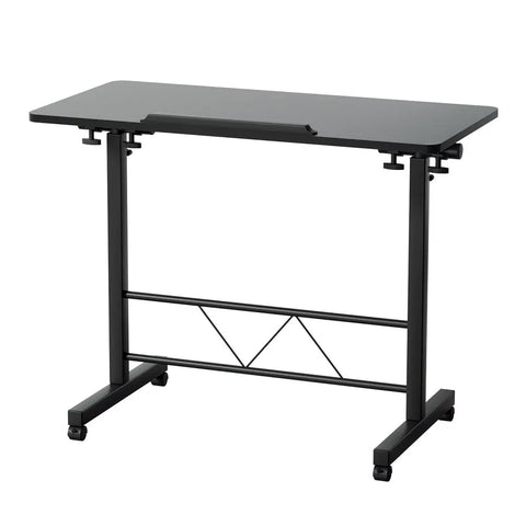 Artiss Laptop Desk Table Height Adjustable Wooden Bed Side Tables 80CM Black Chez Guru