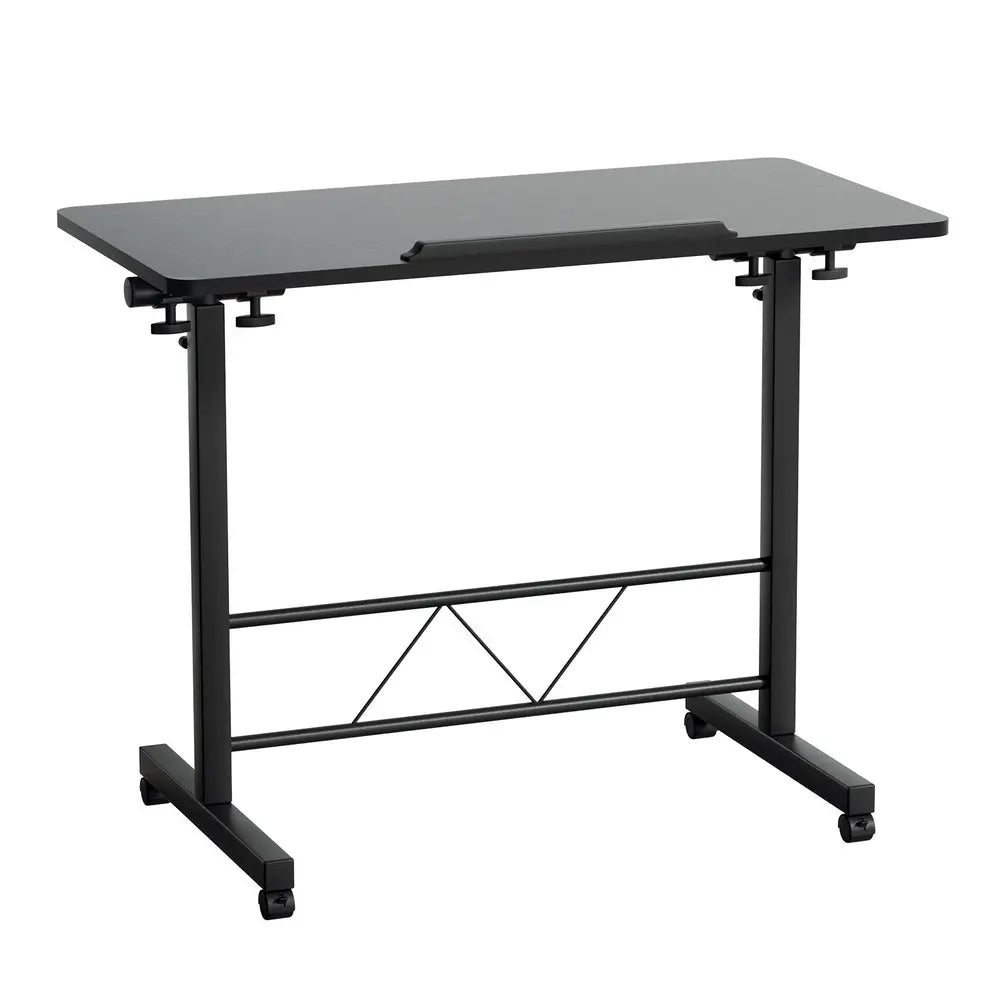 Artiss Laptop Desk Table Height Adjustable Wooden Bed Side Tables 80CM Black Chez Guru