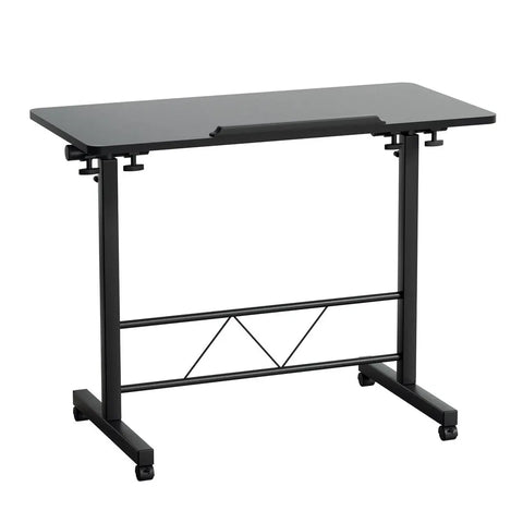 Artiss Laptop Desk Table Height Adjustable Wooden Bed Side Tables 80CM Black Chez Guru