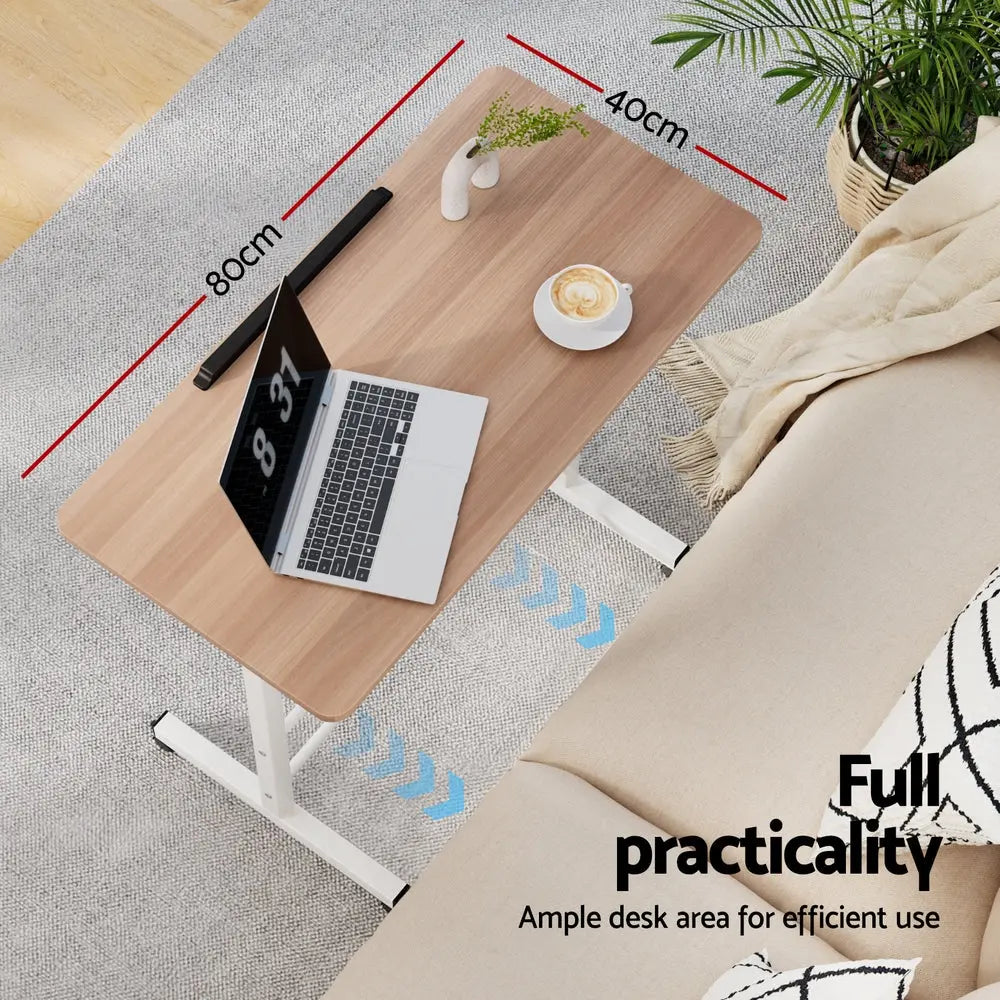 Artiss Laptop Desk Table Adjustable 80CM Light Wood Chez Guru