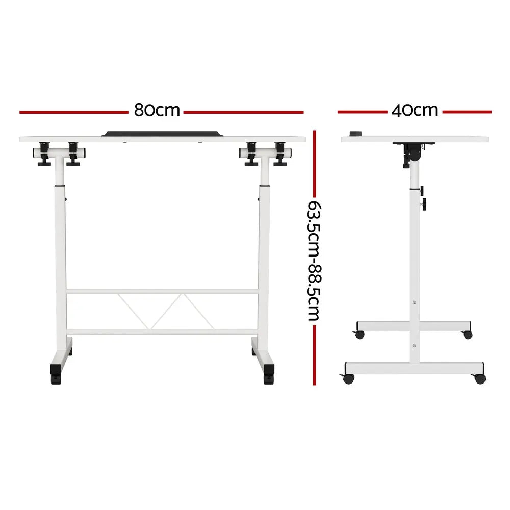 Artiss Laptop Desk Table Adjustable 80CM White Chez Guru