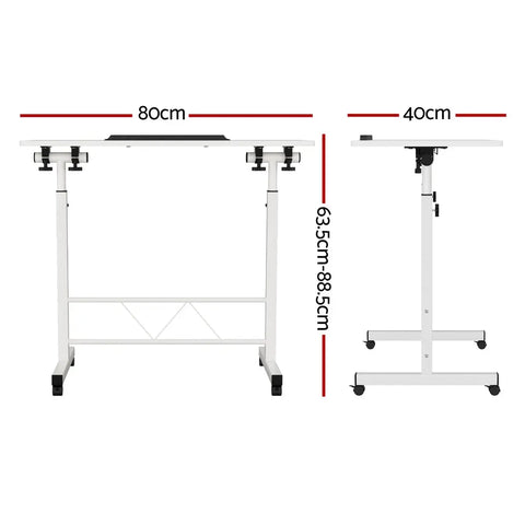 Artiss Laptop Desk Table Adjustable 80CM White Chez Guru