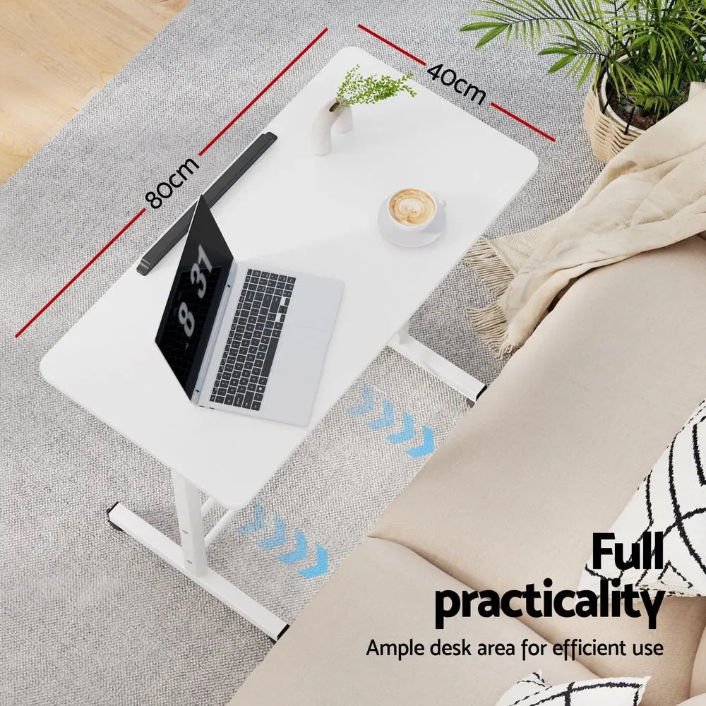 Artiss Laptop Desk Table Adjustable 80CM White Chez Guru